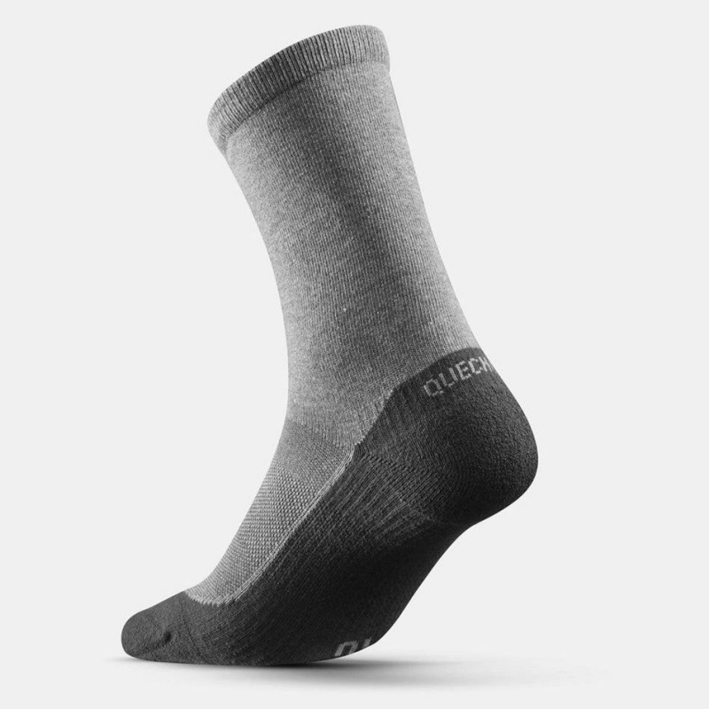 Men's Decathlon Sock Hike 50 High Pack Of 2 Pairs Socks Grey | IMH928057