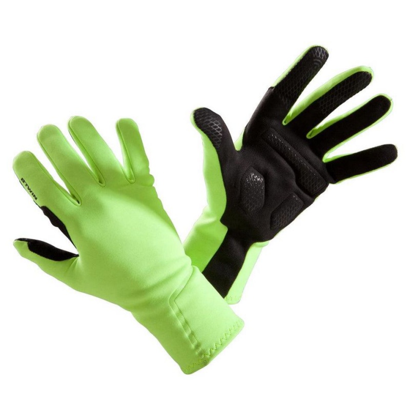 Men\'s Decathlon Triban 500 Road Cycling Gloves Green | HAC536701