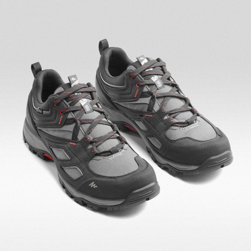 Men's Decathlon Waterproof Mountain Mh100 Hiking Shoes Grey | YUI105628