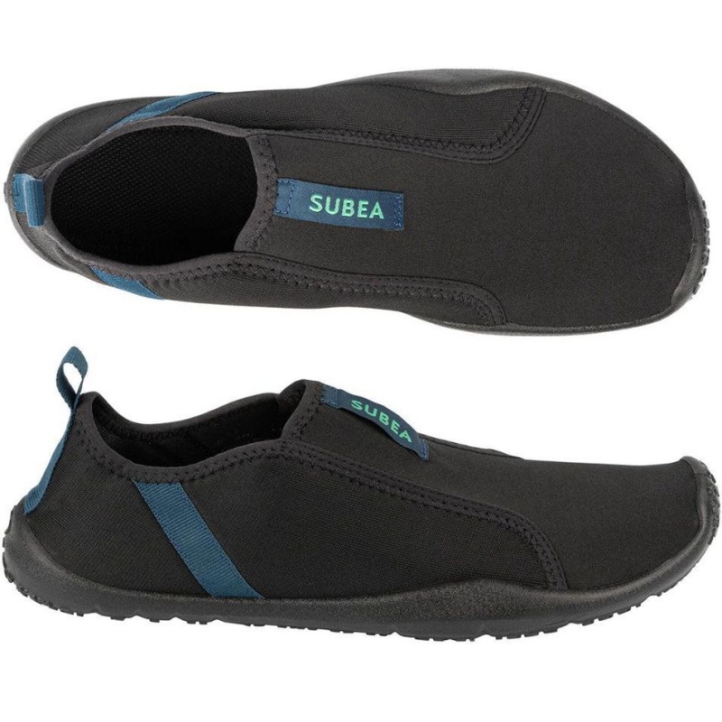 Women's Decathlon Adult Elasticated Aquashoes 120 Lagoon Water Shoes Black | UMN528630