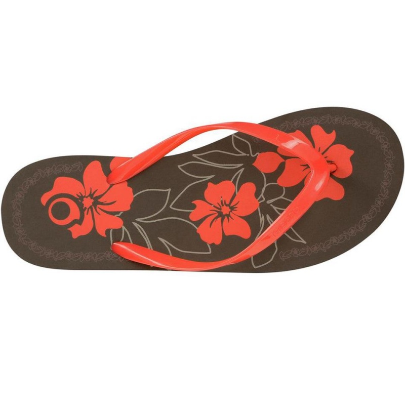 Women's Decathlon Aloha To 100s Print Flip-flops Sandals Orange | CPR962478