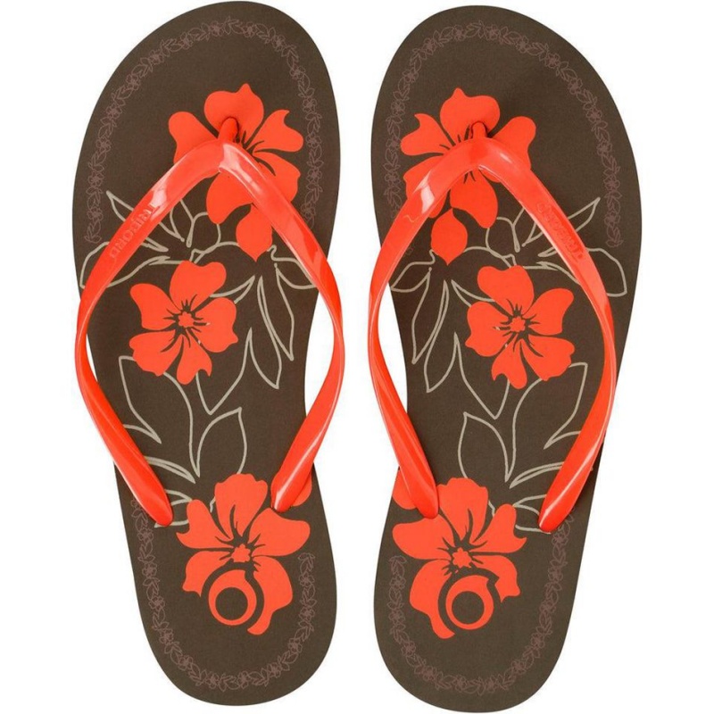 Women's Decathlon Aloha To 100s Print Flip-flops Sandals Orange | CPR962478