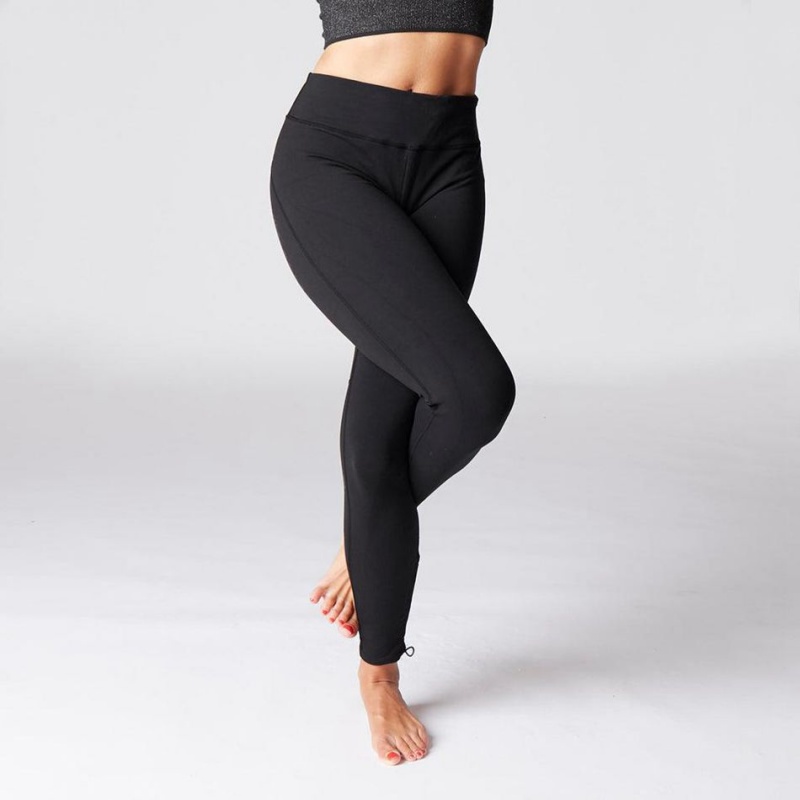 Women's Decathlon Domyos Dynamic Yoga Leggings Black | TGK038172