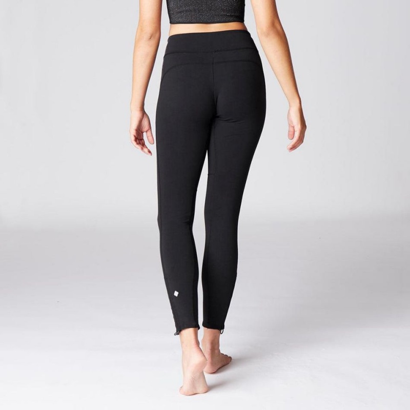 Women's Decathlon Domyos Dynamic Yoga Leggings Black | TGK038172