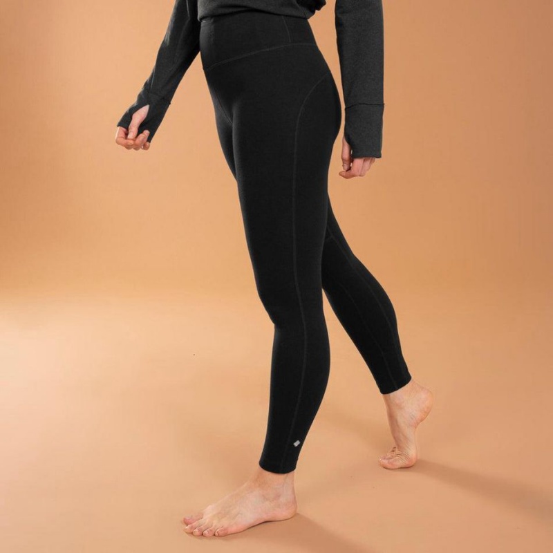 Women\'s Decathlon Domyos Technical Yoga Leggings Black | JLZ546021