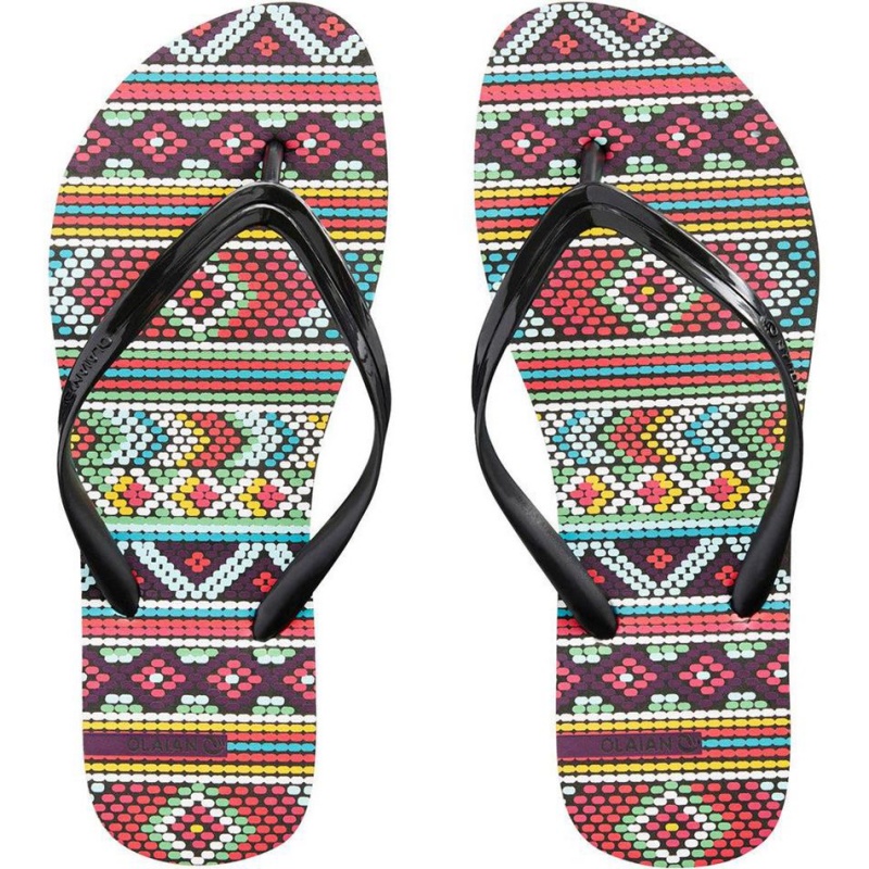 Women's Decathlon Flip-flops 120 Zag Sandals Black | CHA568402