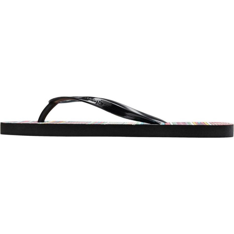 Women's Decathlon Flip-flops 120 Zag Sandals Black | CHA568402