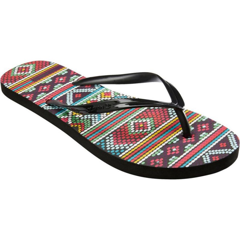 Women\'s Decathlon Flip-flops 120 Zag Sandals Black | CHA568402