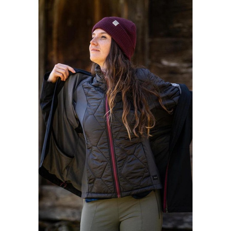 Women's Decathlon Forclaz 3-in-1 Travel 500 14°f Waterproof Jacket Black | QYX960153