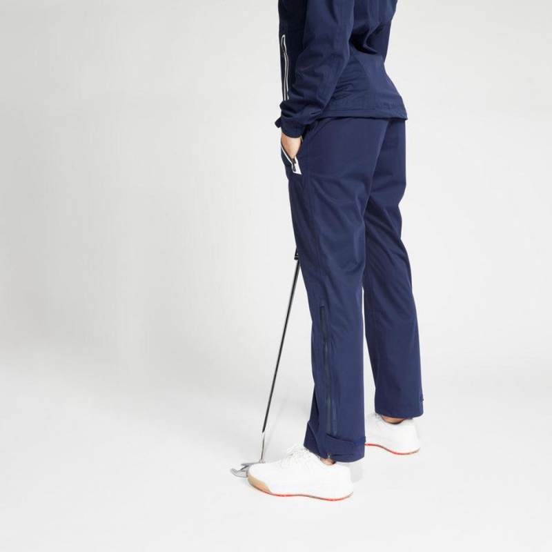 Women's Decathlon Golf Waterproof Rw500 Pants Navy | OVL408213