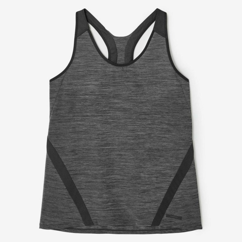 Women's Decathlon Kalenji Run Light Running Tank Top Grey | QRN532789