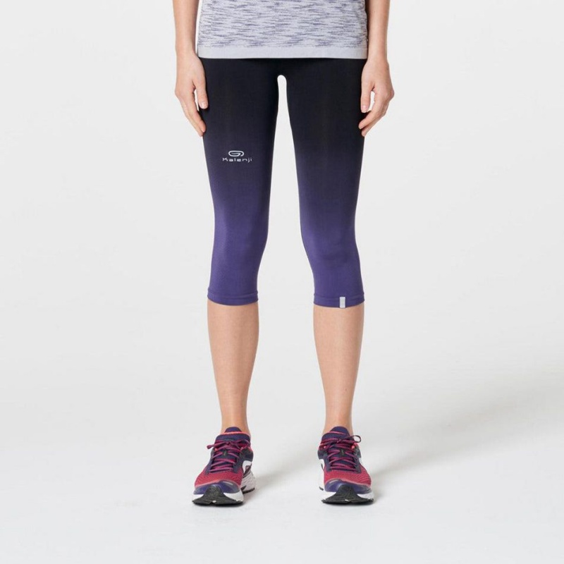 Women's Decathlon Kiprun Care Breathable Cropped Running Leggings Purple | WZI674123