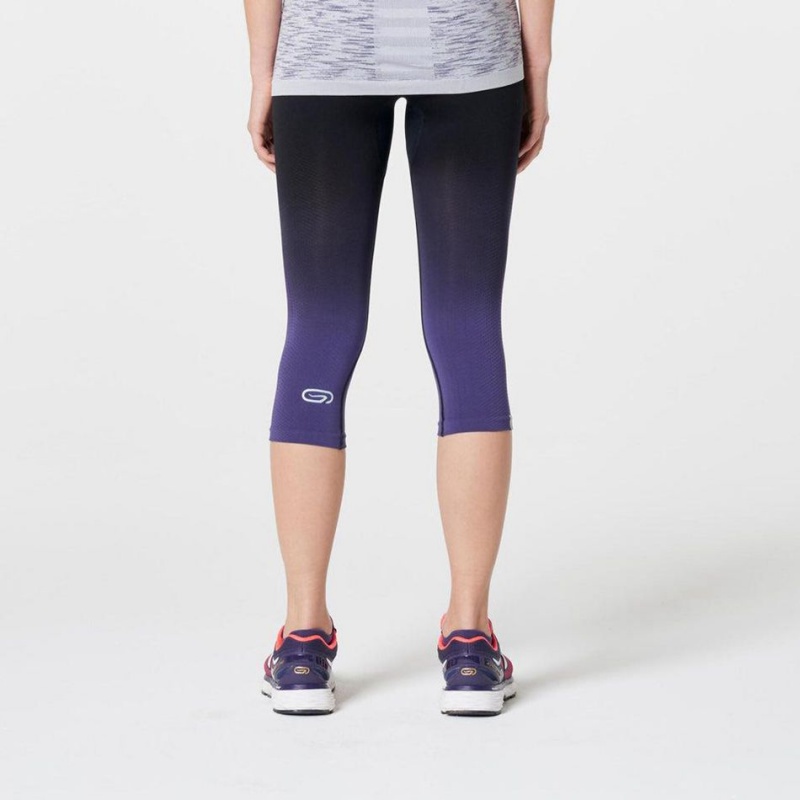 Women's Decathlon Kiprun Care Breathable Cropped Running Leggings Purple | WZI674123