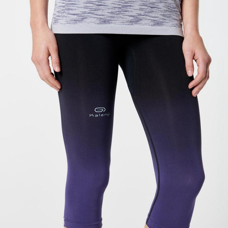 Women's Decathlon Kiprun Care Breathable Cropped Running Leggings Purple | WZI674123