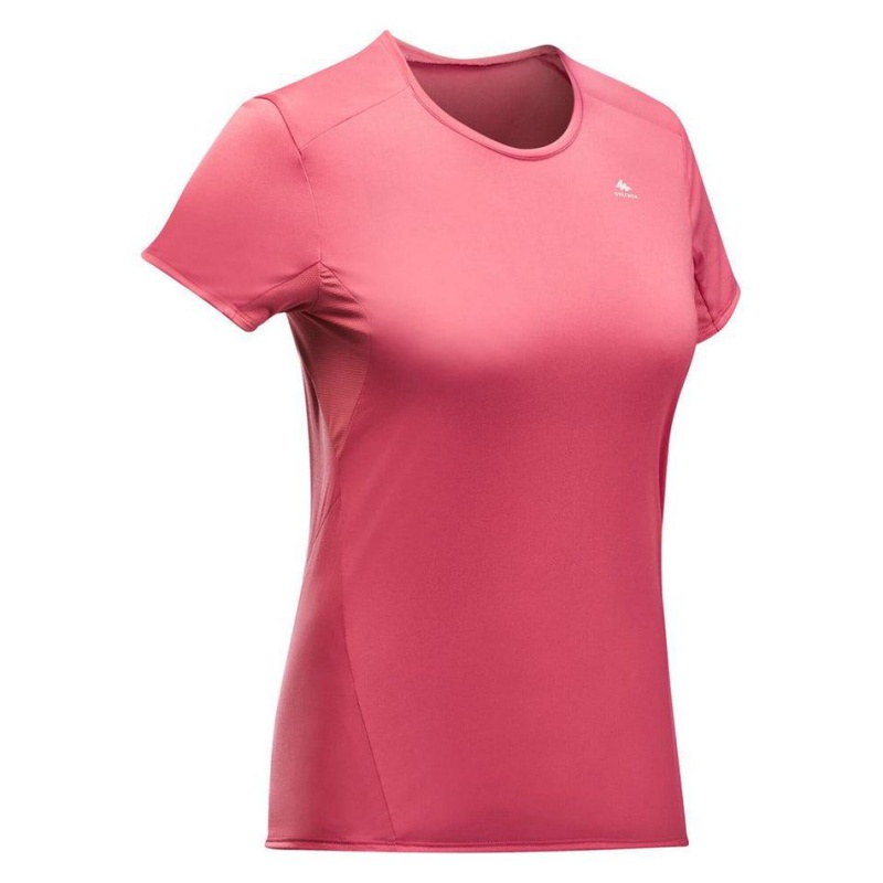 Women\'s Decathlon Mountain Walking Short-sleeved Mh100 T-Shirt Pink | DYO637195