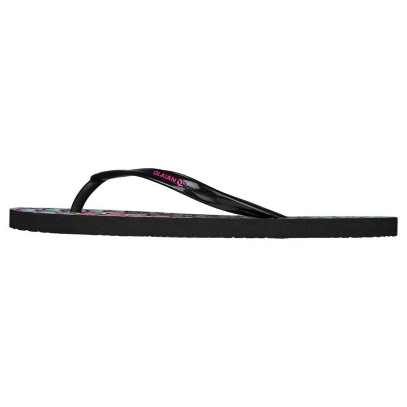 Women's Decathlon Olaian 120 Beach Flip-flops Sandals Black | ZQO085192