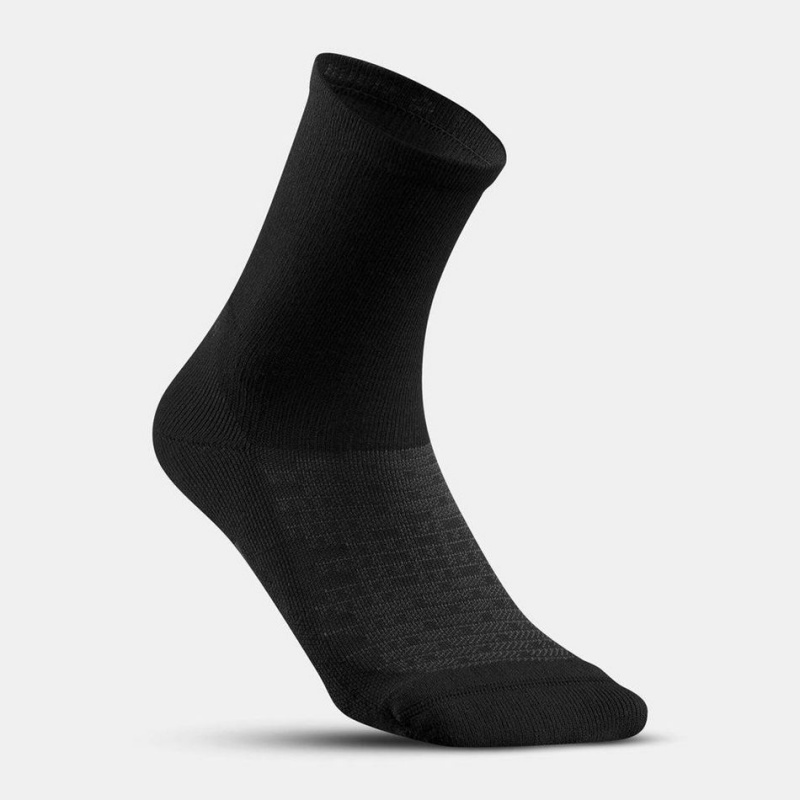 Women's Decathlon Quechua Hike 100 High 2-pack Socks Black | AWE047316