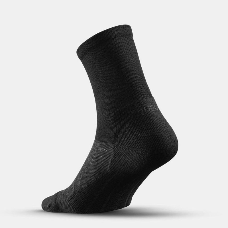 Women's Decathlon Quechua Hike 100 High 2-pack Socks Black | AWE047316