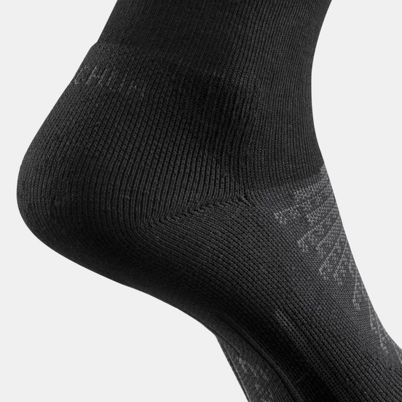 Women's Decathlon Quechua Hike 100 High 2-pack Socks Black | AWE047316