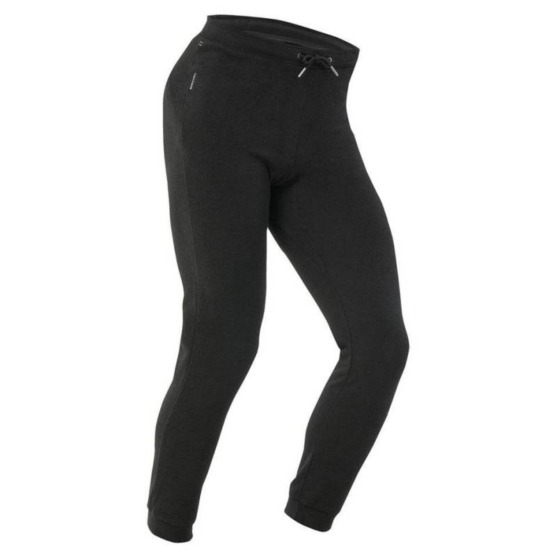 Women\'s Decathlon Quechua Mh100 Hiking Fleece Tights Leggings Black | EJM023986