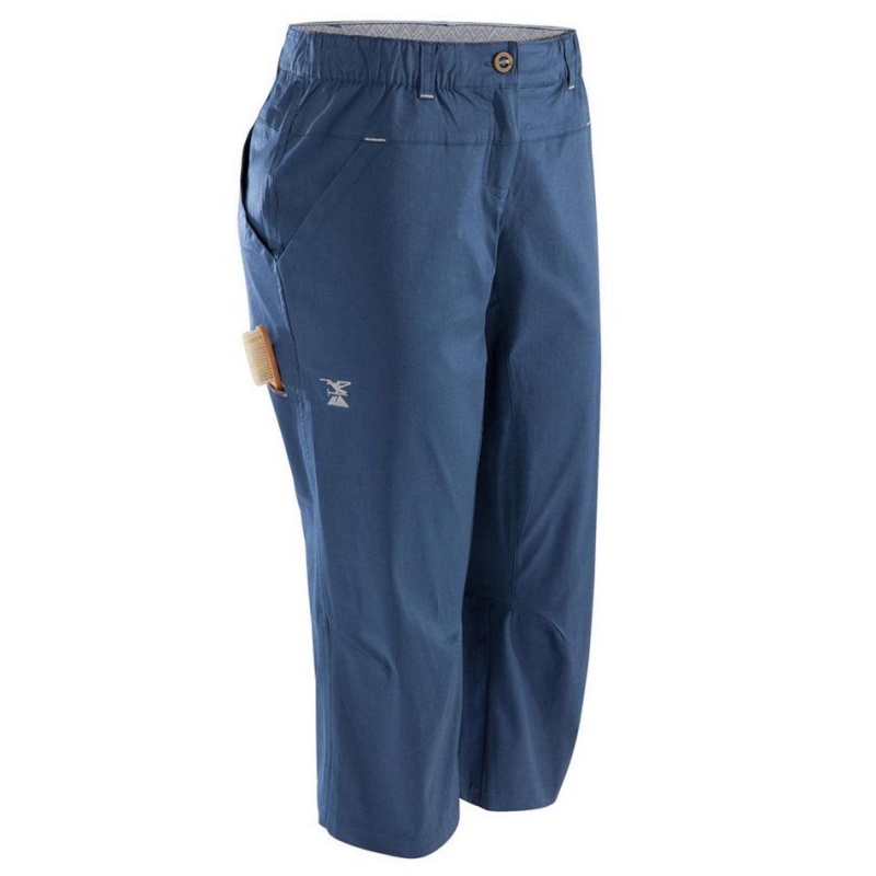 Women's Decathlon Simond 3 4 Climbing Shorts Blue | PEN749501