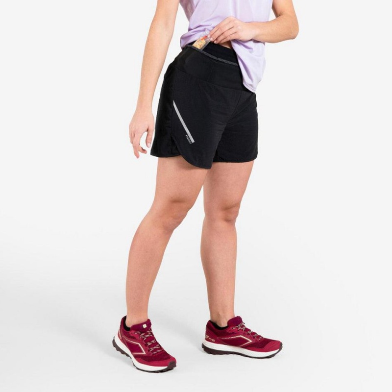 Women's Decathlon Trail Running Gy Shorts Black | JXF604921