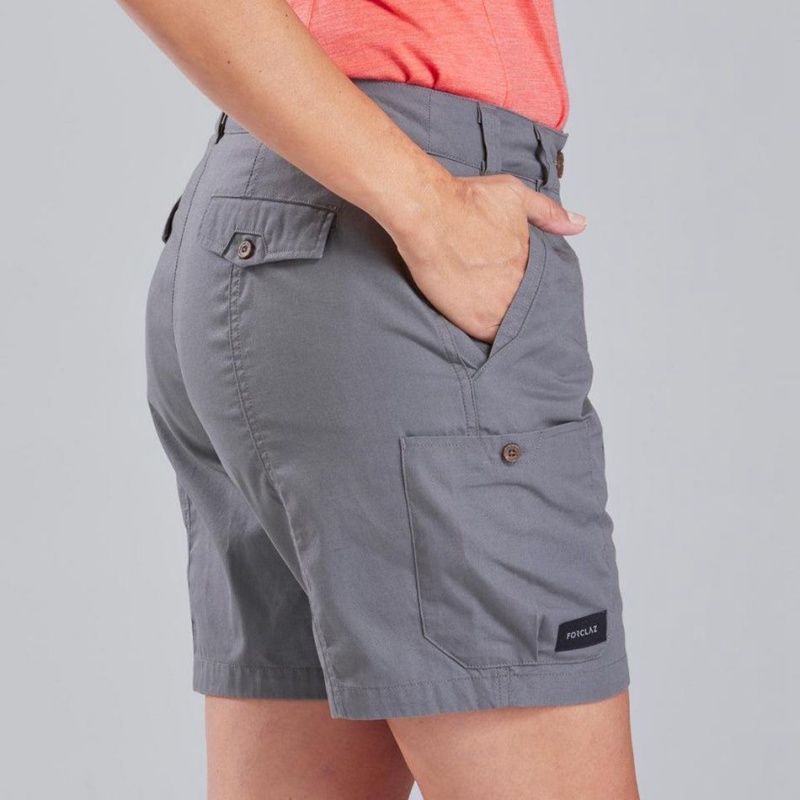 Women's Decathlon Travel 100ing Shorts Grey | MIC210538