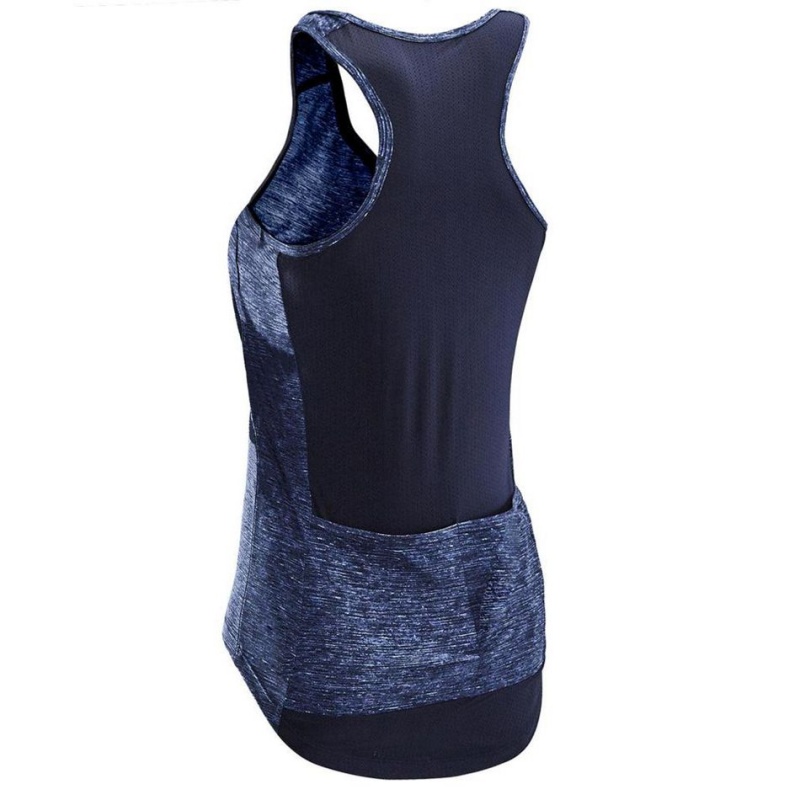 Women's Decathlon Triban 500 Cycling Tank Top Navy | YJA517830