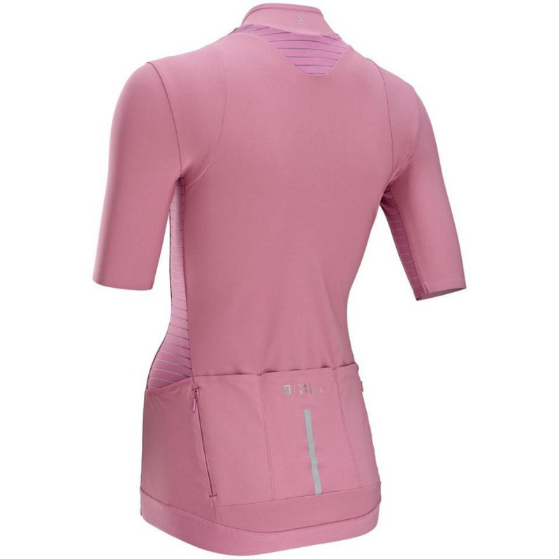 Women's Decathlon Van Rysel Rcr Short Sleeve Cycling Jersey T-Shirt Pink | RNB630194